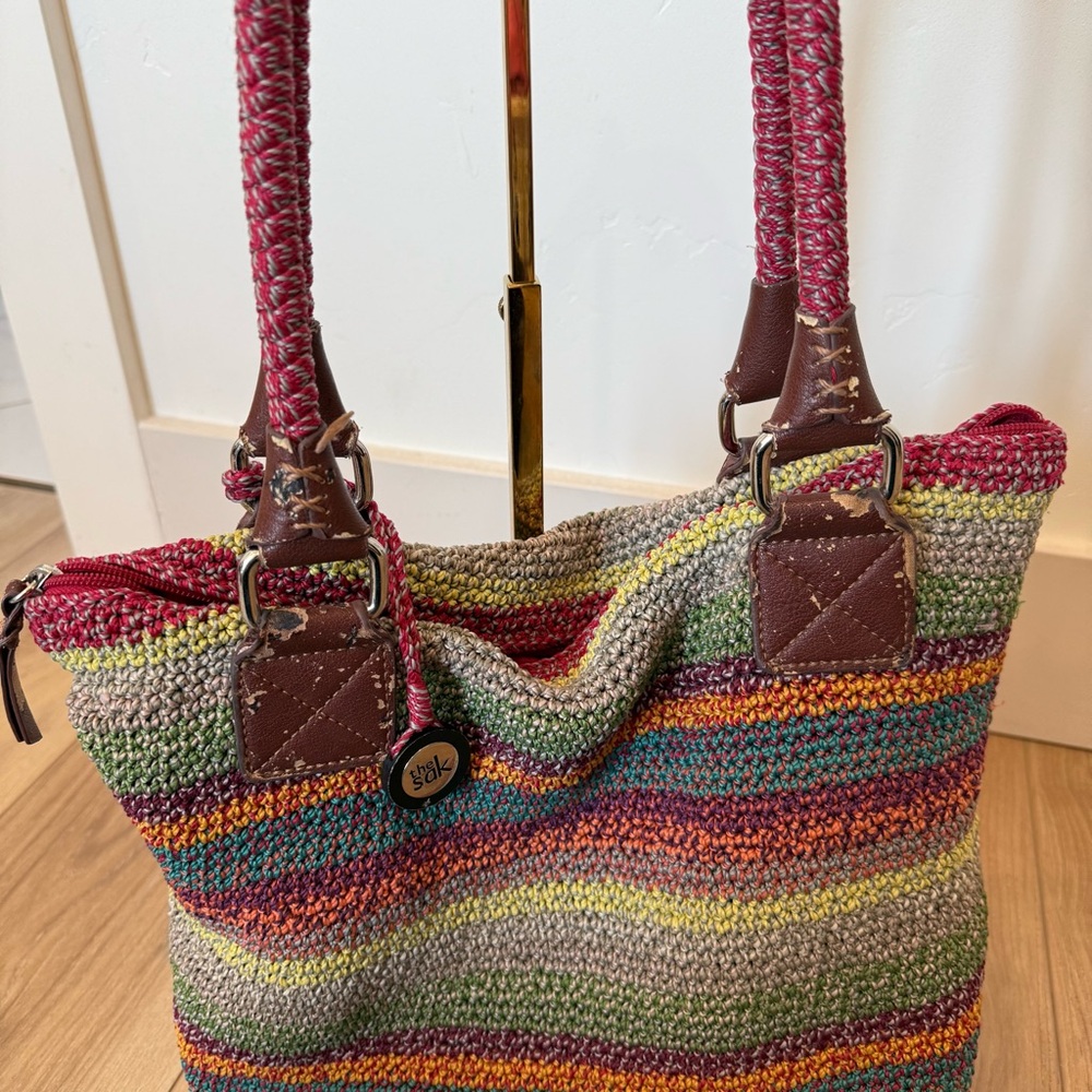 The Sak Colorful Striped Tote Bag Purse - Picture 11 of 12